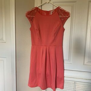LC Lauren Conrad crochet dress salmon pink 2